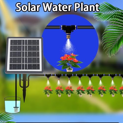 Solar Automatic Drip Irrigation Kit, Solar Powered Watering Device with 12 Timing Modes and Anti Siphon Valve, Supports 10 Pots for Indoor Outdoor Garden Balcony Use - Image 3
