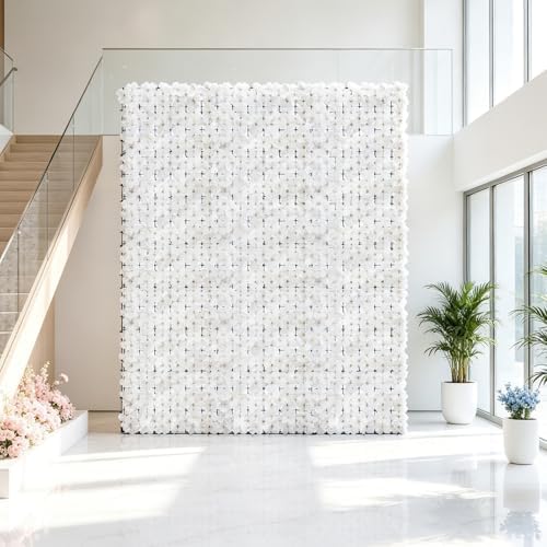 120x40in Privacy Screen for Fence Hydrangea Artificial Ivy Privacy Fence Panels Hedges Floral Wall Backdrop for Balcony Patio Garden Yard Pool Outdoor Decor (White) - Image 4