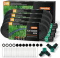 Flat Soaker Hose 25 ft 4-Pack with Splitter, 80% Water-Saving Drip Irrigation Hose 100 ft, Linkable DIY Garden Soaker Hose System for Garden Beds, Lawn, Vegetables & Trees (25ft 4-pack) by Apgooface