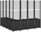 Garden Planter Box with Trellis Modular Outdoor Bed Black - Image 5