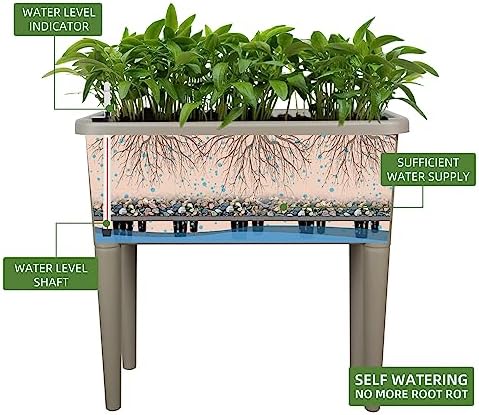 Dexceder 13.2 Gallon Self Watering Raised Garden Bed (Light Brown) - Image 2