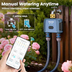 WiFi Water Timer for Garden Hose with Brass Inlet,Smart Hose Timer with WiFi Hub, APP & Voice Control,Up to 20 Watering Plans, 2-Zone Sprinkler Drip Irrigation System Controller for Yard Lawn Watering - Image 4