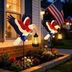4th of July Decorations 250th anniversary 2 Pack Bald Eagle Solar Garden Lights Outdoor Waterproof, Gifts for Family and Friends, Stake Lights with Solar Lanterns, Yard Art Outside Patio Garden Decor - Image 7