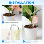 M METERXITY 4-Pack Plant Watering Globes, 9.4 Inch Plastic Self Watering Planter Insert for Indoor/Outdoor Plants, Self Water Devices [Champagne] - Image 5