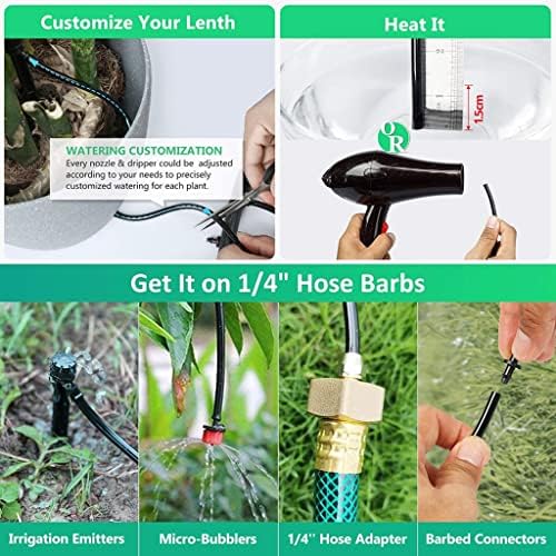 Garden Watering Hose 4/7mm PVC Micro Irrigation Pipe Drip Tubing Sprinkler 1/4'', for Transferring Liquid Lawn Balcony Greenhouse(25m) - Image 3