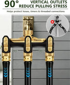 Garden Hose Splitter 3 Way, Heavy Duty Metal Water Spigot Splitter - Image 4
