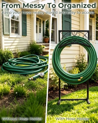 Garden Hose Holder Stand, Heavy Duty Freestanding Metal Rack - Image 5