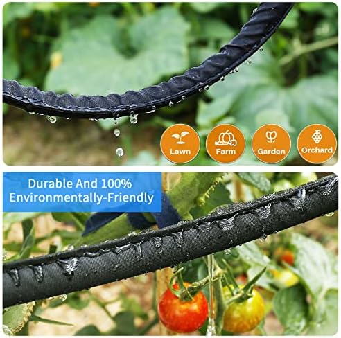 Hlinker Flat Soaker Hose 25 50 FT for Garden Beds, 50Ft (25FT X 2) 1/2" Linkable Consistent Drip Irrigation Hose Save 80% Water, Leakproof Heavy Duty Double Layer Sprinkler Hose - Image 6
