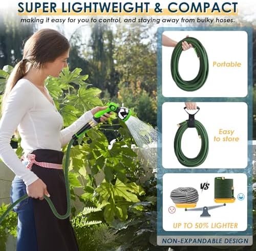 Non-Expandable Garden Hose 150 FT, Lightweight Flexible Water Hose - Image 3