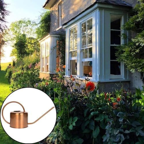 Decorative Copper Colored 45 Oz Watering Can - Easy Watering Gooseneck Spout for Quick and Easy Indoor Plant Watering - Image 3