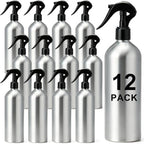 12 Pack 500ml Aluminum Spray Bottles Empty Reusable Refillable Mister Metal silver Water Sprayer Tool for Hair Hairdressing Tattooing Greening BBQ Spritzer Bottle for Smoker by Ferrochef