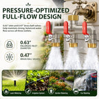 3-Way Garden Hose Splitter, Heavy-Duty Brass, 3/4" GHT, (Red) - Image 4