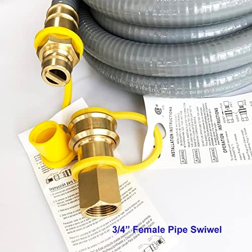 30FT 3/4" ID Natural Gas Hose with 3/4 Quick Connect for Standby Generators, Long Gas Flex Line Hose for NG/LP Propane Appliances Construction Heaters, Tool Included - Image 5