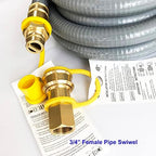 30FT 3/4" ID Natural Gas Hose with 3/4 Quick Connect for Standby Generators, Long Gas Flex Line Hose for NG/LP Propane Appliances Construction Heaters, Tool Included - Image 5