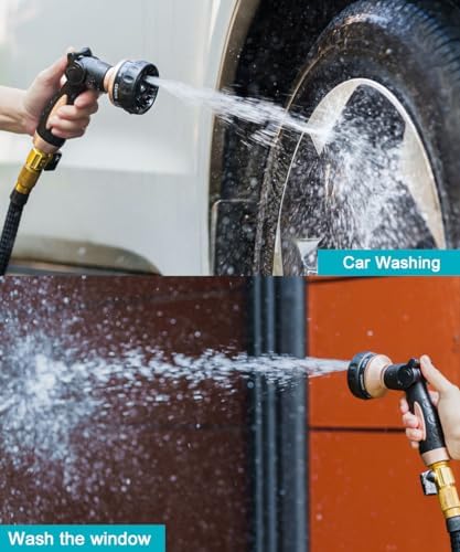 ESOW Garden Hose Nozzle 100% Heavy Duty, Metal Water Hose Nozzle with 7 Spray Patterns, Thumb Control All for Watering Plant & Lawn, Washing Car & Pet - Image 6