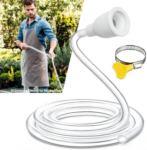 20 FT Faucet Hose Adapter for Sink, Transparent PVC Extra Long Hose and Faucet Connector with Hose Clamp for Bucket, Garden, Sink, Pet Bathing by FUYITE