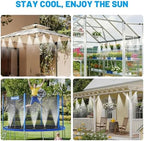 Riboud 110FT Mister for Outside Patio Misting Cooling System with 20 Brass Mist Nozzles+Water Filter+Y Connector, Leak-Resistant Misters for Backyard, Garden, Pool, Deck, Greenhouse - White - Image 6