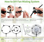 Outdoor Misting Cooling System,49FT (15M) Misting Line + 3/4” Threaded Adapter + 13 Adjustable 360° Nozzles, Garden, Greenhouse, Misters for Outside Patio - Image 4