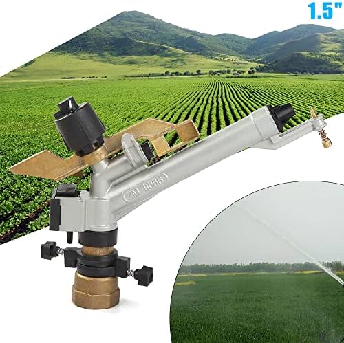 1.5" Impact Sprinkler Head 360° Adjustable Remote Irrigation Spray Kit, Mainly Used in Agriculture, Lawn, Irrigation Industry, Green Belt - Image 2