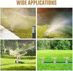 JaGely 3 Pcs Lawn Impact Sprinklers for Yard Heavy Duty Brass Water Sprinkler with Spike Base 360° Adjustable Lawn Irrigation Equipment for Large Area Garden Grass Yard Patio - Image 5