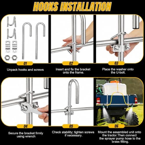 6 Nozzles Foldable Sprayer Boom Kit, Large Coverage Sprayer for ATV/UTV - Image 4