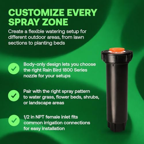 Rain Bird 1804LN 4 in Pop-Up Irrigation Sprinkler Body, No Nozzle 10 Pack - Image 2