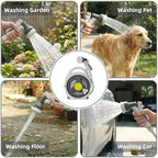 Portable Garden Hose Reel 50 ft, ABS Lightweight Hose Storage Tote with 9 Patterns Nozzle for Small Yard, Balcony & Patio, Manual Rewind & No Assembly Required - Image 4