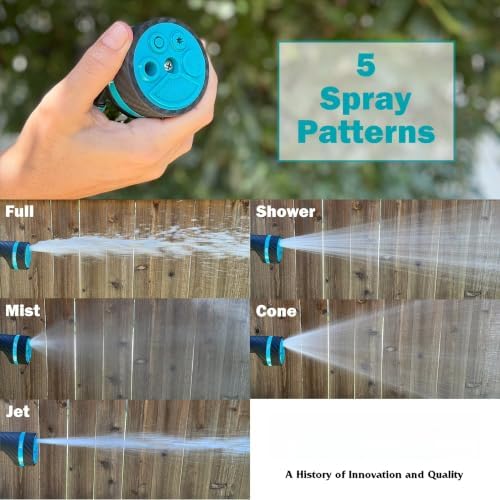 Heavy Duty 5-Pattern Thumb Control Hose Nozzle with Swivel Connector Ergonomic Non-Slip Grip Garden Water Sprayer - Image 4