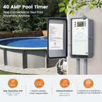 Suraielec Pool Timer, 7-Day 24-Hour Digital Pool Pump Timer, 40 AMP Heavy Duty, 120/240/277 VAC, Outdoor Metal Casing, Electric Switch Box for Swimming Pump, Hot Water Heater, Spa, Lights - Image 2