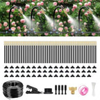 150FT Drip Irrigation System for Garden – Automatic Watering Kit with Solid Brass Metal Connectors, 360° Bendable Tubing &50 Adjustable Nozzles for Greenhouse, Lawn, Yard & Plants by HEKIWAY
