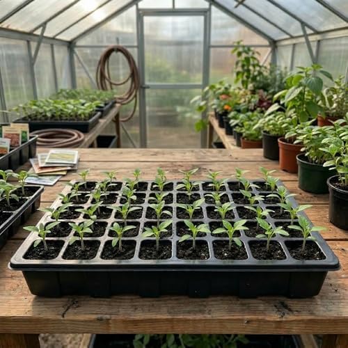 Gardzen 10-Set Garden Propagator Set, Seed Tray Kits with 400-Cell, Seed Starter Tray with Dome and Base 15" x 9" (40-Cell Per Tray) - Image 6