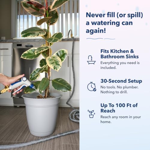 Indoor Sink Hose Attachment For Kitchen Sink or Bathroom Sink Faucet - Extra Long Utility Sink Hose (25 FT) For Watering Houseplants, Dog Washing, Household Cleaning - Image 2
