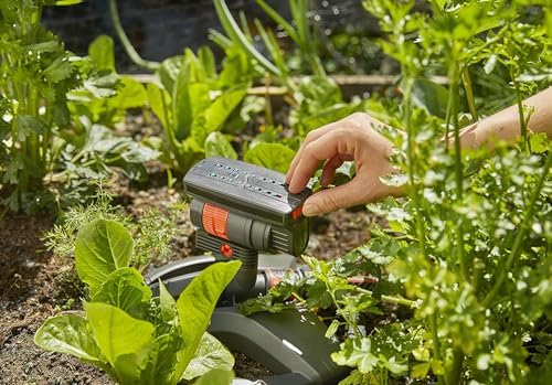 GARDENA 20575 | Up to 2300 sq ft - ZoomMaxx Adjustable Oscillating Sprinkler on Metal Step Spike with US Hose Threads for Watering Large Area Lawn, Yard and Garden. Quick Connect Included. - Image 2