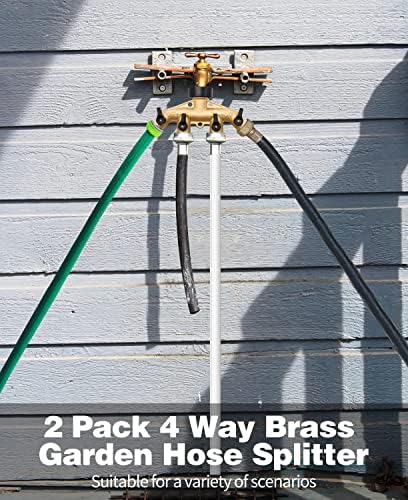 2 Pack 4 Way Hose Splitter, with Rubber Washers & Tapes - Image 2