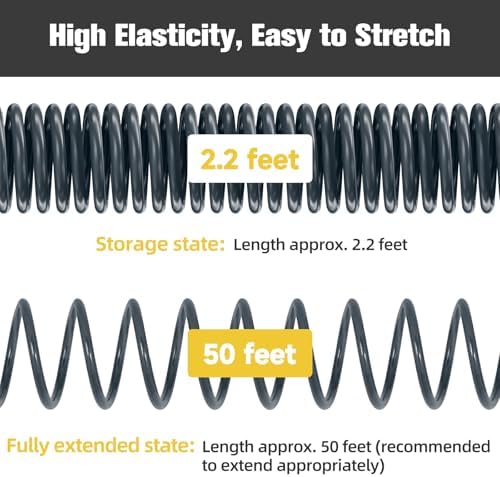 Coil Hose,3/8" EVA Coil Garden Hose 50 FT,Curly Water Hose Lightweight - Image 3