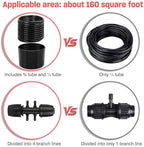 Drip Irrigation System, Upgrade 174FT Quick Connector Garden Watering System Kit for Lawn Patio Raised Bed Greenhouse, Automatic Irrigation Equipment with 1/2''&1/4" Tubing,Drip Emitters,Connectors - Image 3