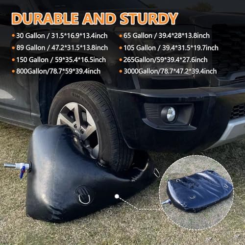 Rodelna Water Storage Bladder, Water Tank 65 Gallon Foldable Portable Water Storage, Large Water Storage Containers with 3/4" PVC Spigot and Overflow Kit for Camping, Garden, Emergency Water Storage - Image 2