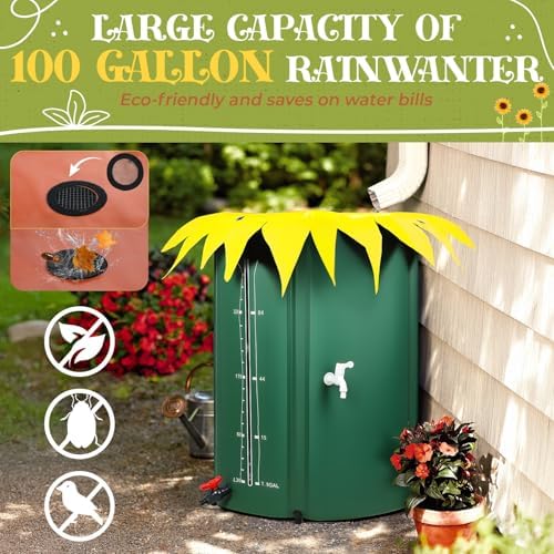 Collapsible Rain Barrel, 53/100 Gallon Portable Rain Water Collection Barrel, PVC Rainwater Collection System with Spigots and Overflow Kit, Water Barrel for Garden Water Catcher A100 - Image 3