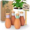 Ollas Plant Watering Globes - Terracotta Self Watering Planter Insert - Automatic Water Bulbs for Indoor/Outdoor Plants - Easy Refill System - Set of 4 with Purple by AzenGarden