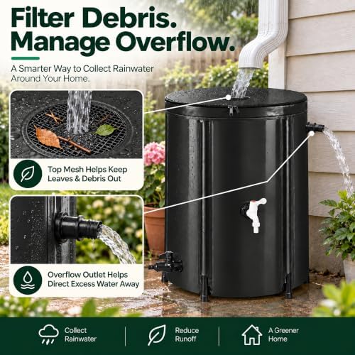 Rain Catchers for Outside, 53 Gallon Collapsible Rain Barrel with Spigot - Image 3