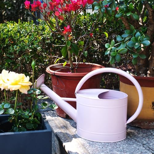 1.3 Gallon Matte Pink Metal Watering Can, Removable Spout - Image 5