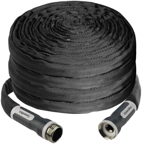 Garden Hose 100 ft, Made of TPE (BetterThan PVC/Hybrid Polymer), Lightweight yet Durable Water Hose with Ergonomic Grip, Drinking Water Safe Material, All-Weather, 3/4" GHT Fittings by Gnimihz