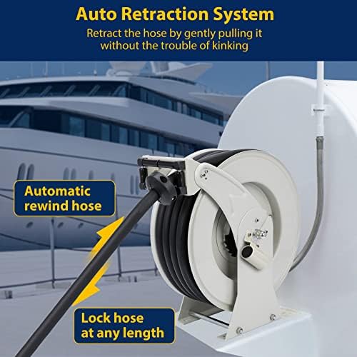 Fuel Hose Reel 3/4" x 50', Retractable Diesel Reel with Nozzle - Image 4