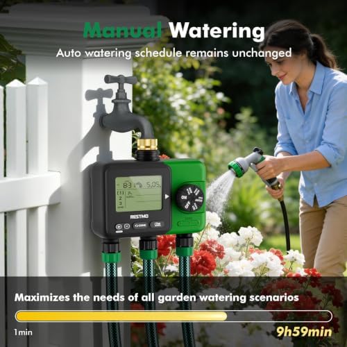 RESTMO 3-Zone Sprinkler Timer for Garden Hose with Brass Inlet - Image 3