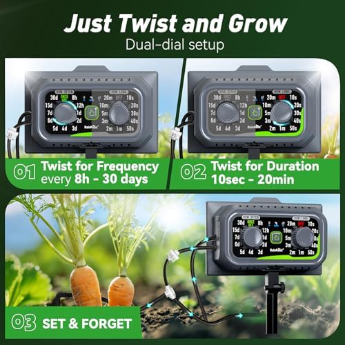 RAINPOINT Easy-Setup Solar,Rechargeable,USB-C Powered Automatic Drip Irrigation Kit System for Garden Outdoor/Indoor,Plant Waterer Device Balcony Patio Grow Tent Greenhouse Indoor Water 10-20 Plants - Image 2
