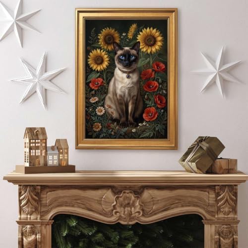 Gold Vintage Framed Birdhouse Wall Art, Rustic Oil Painting Style Print - Image 4