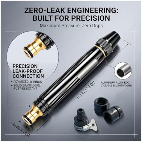 Home High Pressure Hose Nozzle Car Wash Water Gun, with 360°Adjustable 3-Mode Spray,Duty Metal Garden Hose Nozzle with Leak Proof Brass Connector for Car Wash, Lawn, Patio Cleaning(2PCS) - Image 3