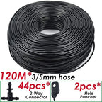 Garden 3/5mm PVC Hose Micro Drip Irrigation System, with 2-Way Connector 1/8'' Tubing Pipe Arrow Dripper Greenhouse(120M) - Image 2