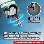 MP5S Pressure Washer Gun with Swivel - 3000 PSI High Pressure Spray Gun with 3/8" Quick Connect Plug Inlet, Foam Cannon Compatible Power Washer Handle for Car, Home & Outdoor Cleaning (Cyan) - Image 4