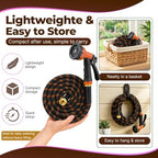 Garden Hose 100 ft, 2026 Upgraded Kink Free Flexible Water Hose 100ft With 10 Pattern Spray Nozzle, Leak-Proof, Portable, Ultra Lightweight & Durable Garden Hose for Yard, Lawn, Outdoor Black & Orange - Image 6